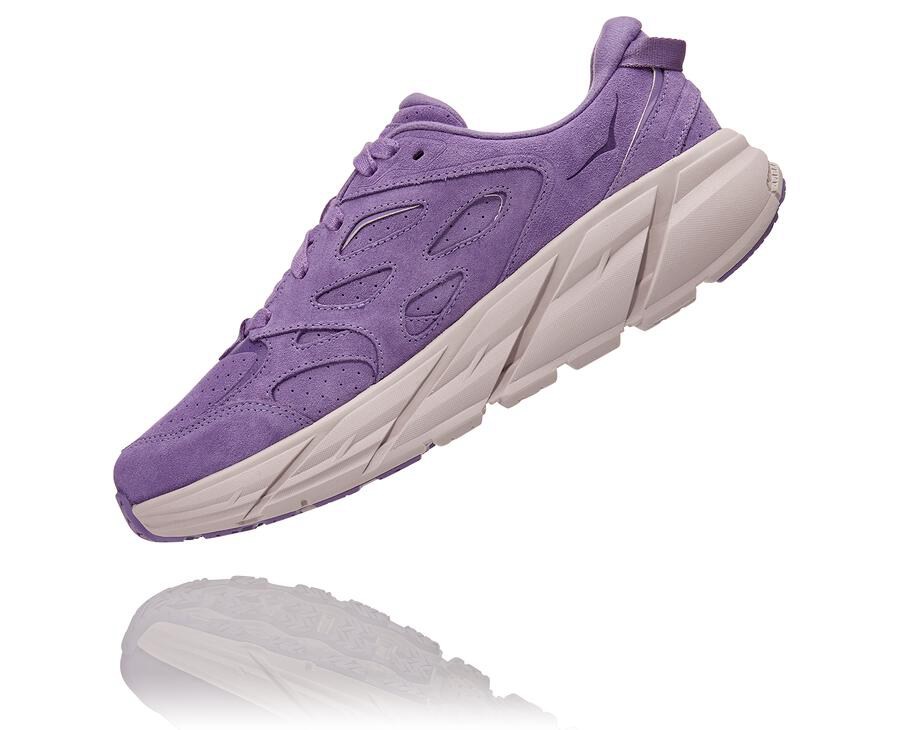 Hoka One One Bezecke Topanky Damske Nachový - Clifton L Suede - 63198-FCWM